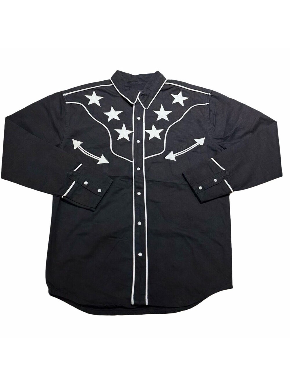 COPPER RIVET JET BLACK WESTERN BUTTON DOWN - Size Small Retail $77
